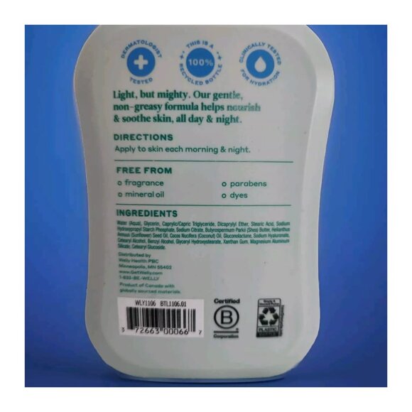 WELLY 3X16FL OZ Daily Hydration BODY LOTION Hyaluronic Acid Moisturizing UNSCENT - Picture 5 of 5